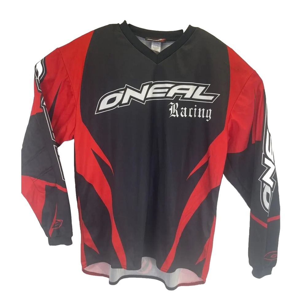 O'Neal  Racing Red/Black Padded Elbows MX Motocross Jersey Sz Small  (C15) EUC